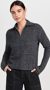 Plaid Half Zip Pullover