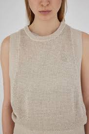 Linen Mix Knit Tank in WHITE