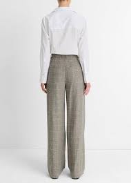 High Rise Wool Blend Trouser Plaid