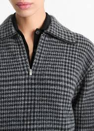 Plaid Half Zip Pullover