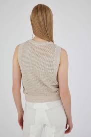 Linen Mix Knit Tank in WHITE