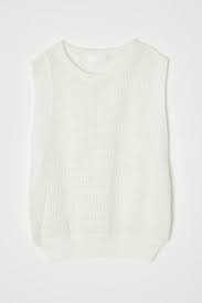 Linen Mix Knit Tank in WHITE