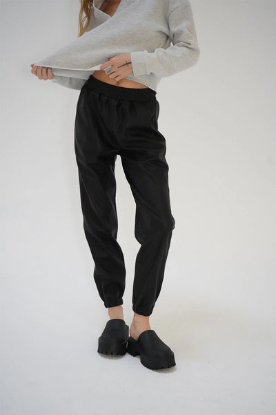 Utility Faux Leather Jogger