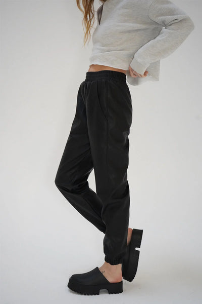 Utility Faux Leather Jogger